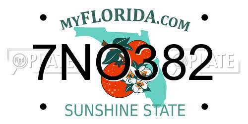 7NO382 Florida License Plate