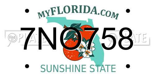7NO758 Florida License Plate