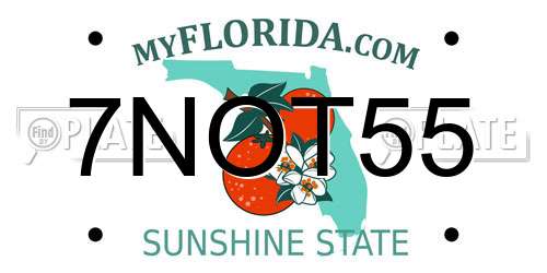 7NOT55 Florida License Plate