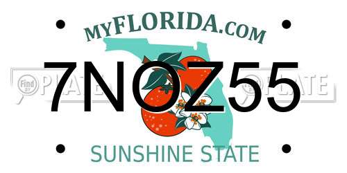 7NOZ55 Florida License Plate