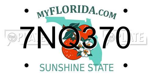 7NQ370 Florida License Plate