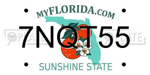 7NQT55 Florida License Plate