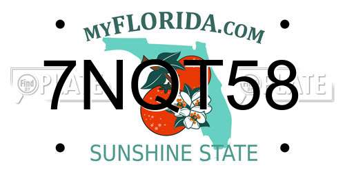 7NQT58 Florida License Plate