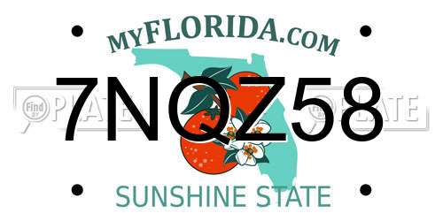 7NQZ58 Florida License Plate