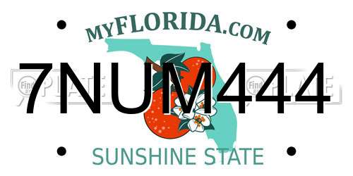 7NUM444 Florida License Plate