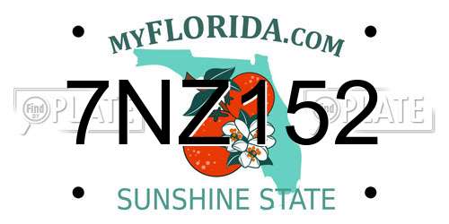 7NZ152 Florida License Plate