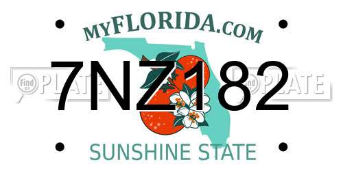 7NZ182 Florida License Plate