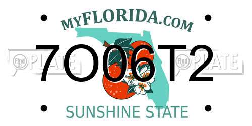 7O06T2 Florida License Plate