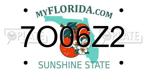 7O06Z2 Florida License Plate