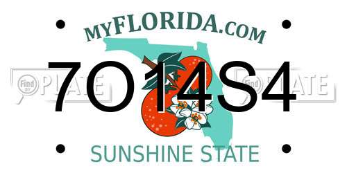 7O14S4 Florida License Plate