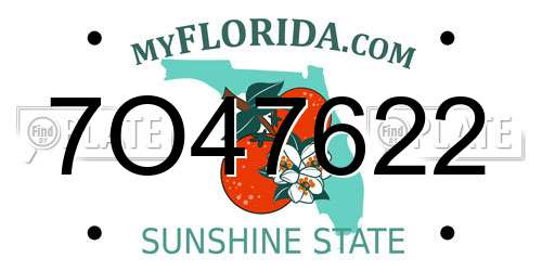 7O47622 Florida License Plate