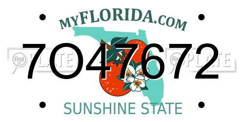 7O47672 Florida License Plate