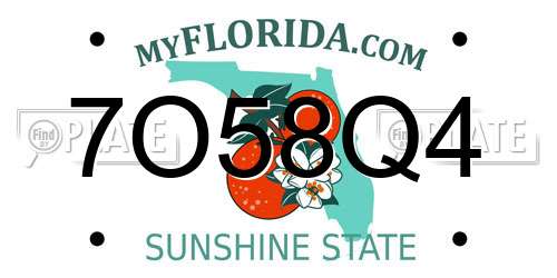 7O58Q4 Florida License Plate