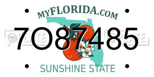 7O87485 Florida License Plate