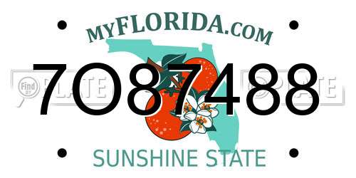 7O87488 Florida License Plate