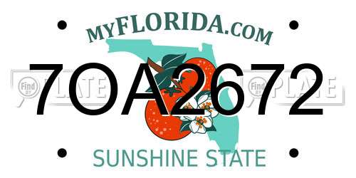 7OA2672 Florida License Plate