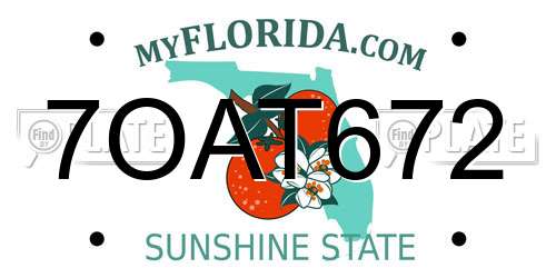 7OAT672 Florida License Plate