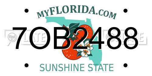 7OB2488 Florida License Plate