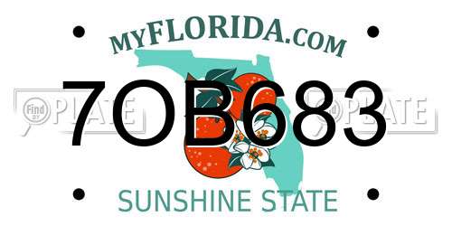 7OB683 Florida License Plate