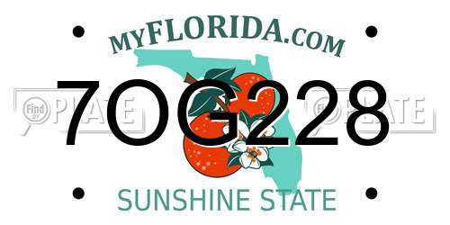 7OG228 Florida License Plate