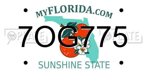 7OG775 Florida License Plate