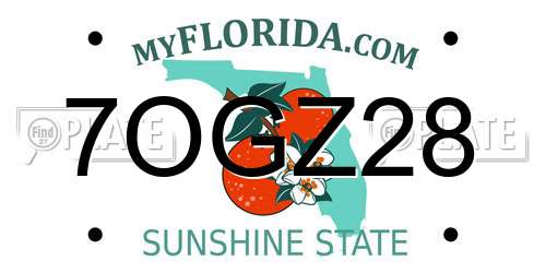 7OGZ28 Florida License Plate
