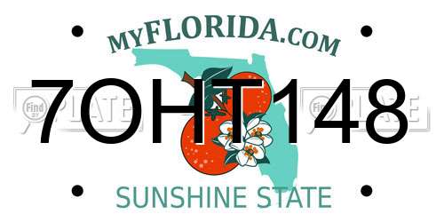 7OHT148 Florida License Plate
