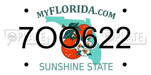 7OO622 Florida License Plate