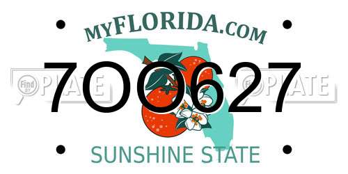 7OO627 Florida License Plate