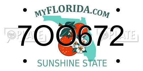 7OO672 Florida License Plate