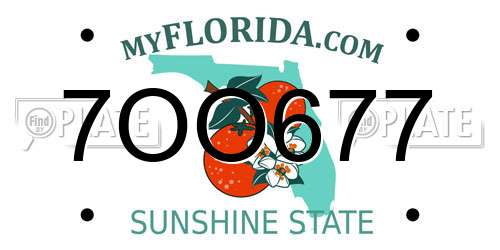 7OO677 Florida License Plate
