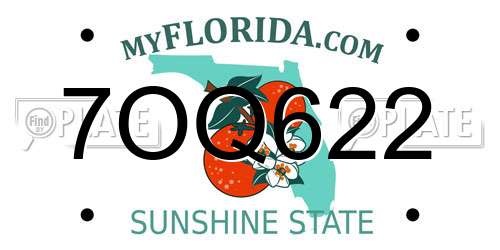 7OQ622 Florida License Plate