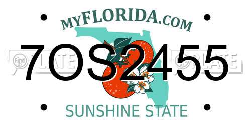 7OS2455 Florida License Plate