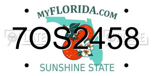 7OS2458 Florida License Plate