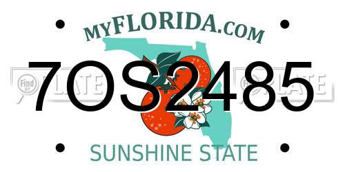 7OS2485 Florida License Plate