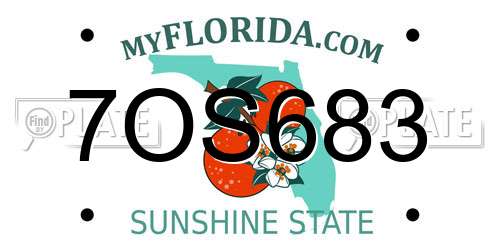 7OS683 Florida License Plate