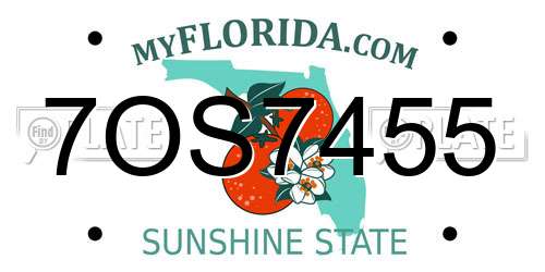 7OS7455 Florida License Plate