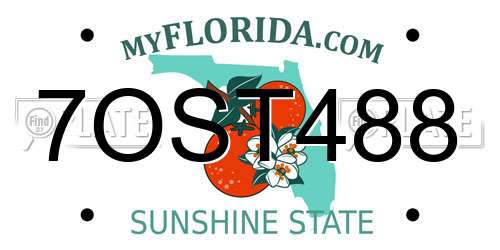 7OST488 Florida License Plate