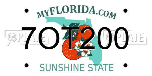 7OT200 Florida License Plate
