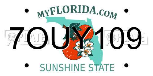 7OUY109 Florida License Plate