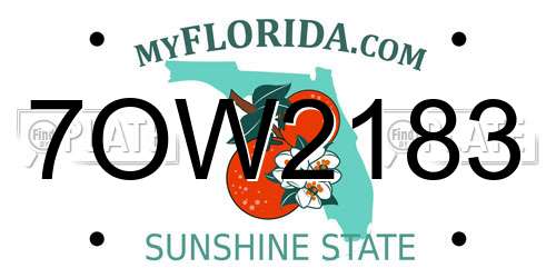 7OW2183 Florida License Plate