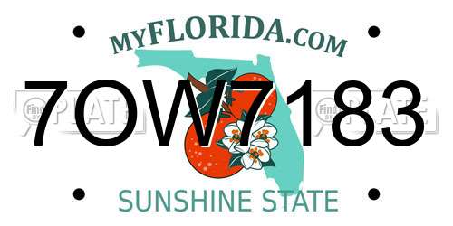 7OW7183 Florida License Plate