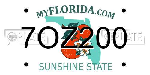7OZ200 Florida License Plate