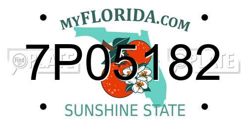 7P05182 Florida License Plate