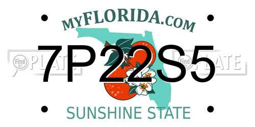 7P22S5 Florida License Plate