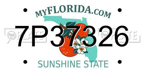 7P37326 Florida License Plate