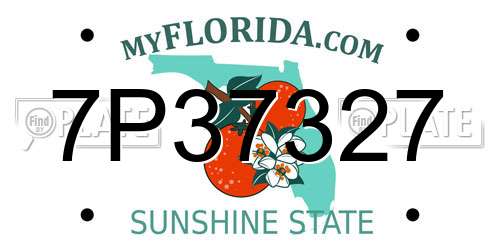 7P37327 Florida License Plate