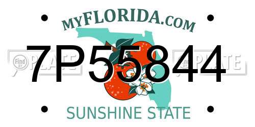 7P55844 Florida License Plate