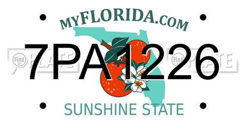 7PA1226 Florida License Plate