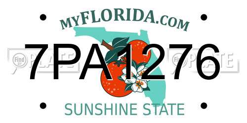 7PA1276 Florida License Plate